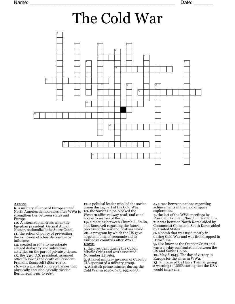 The Cold War Crossword