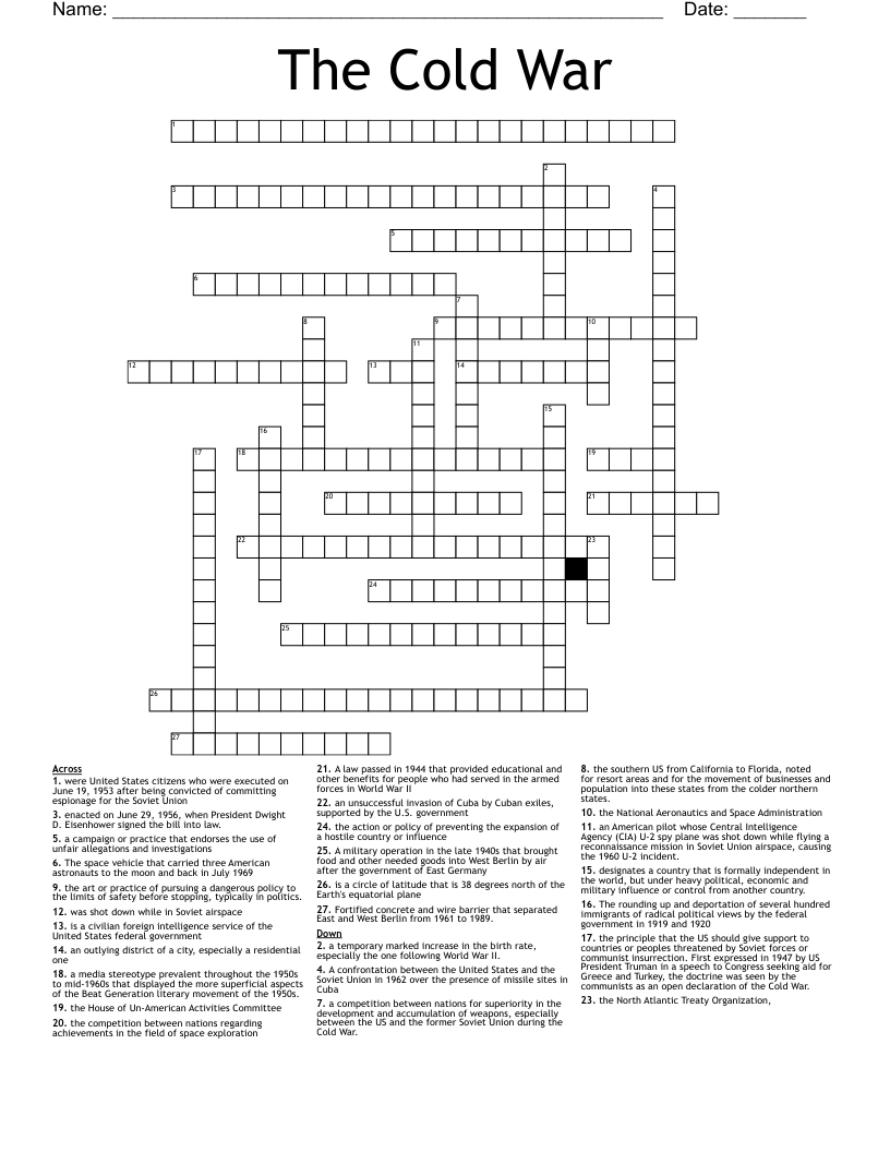 The Cold War Crossword