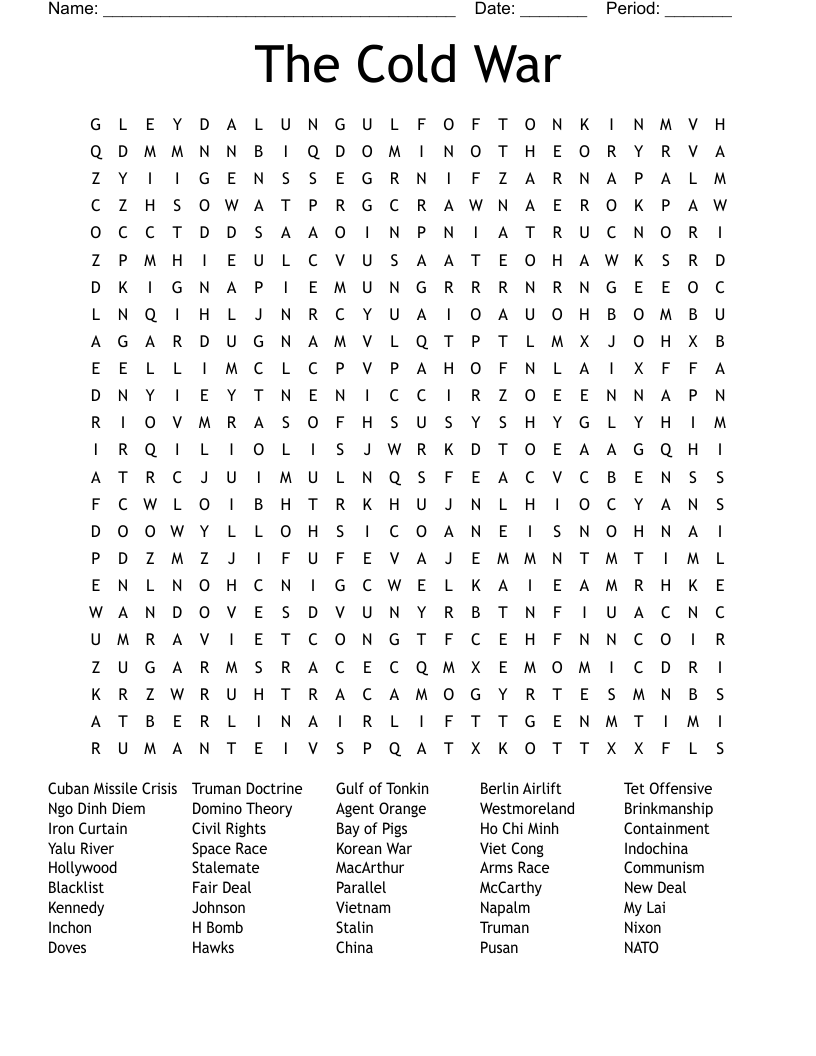 The Cold War Word Search