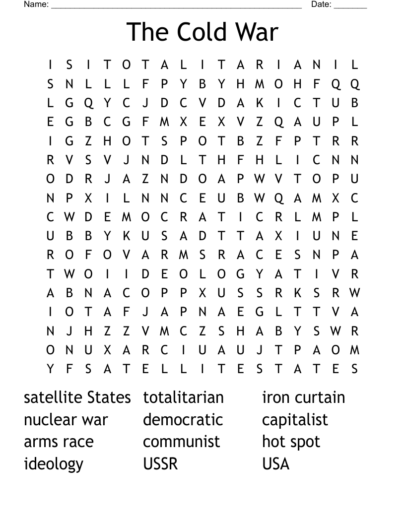 The Cold War Word Search
