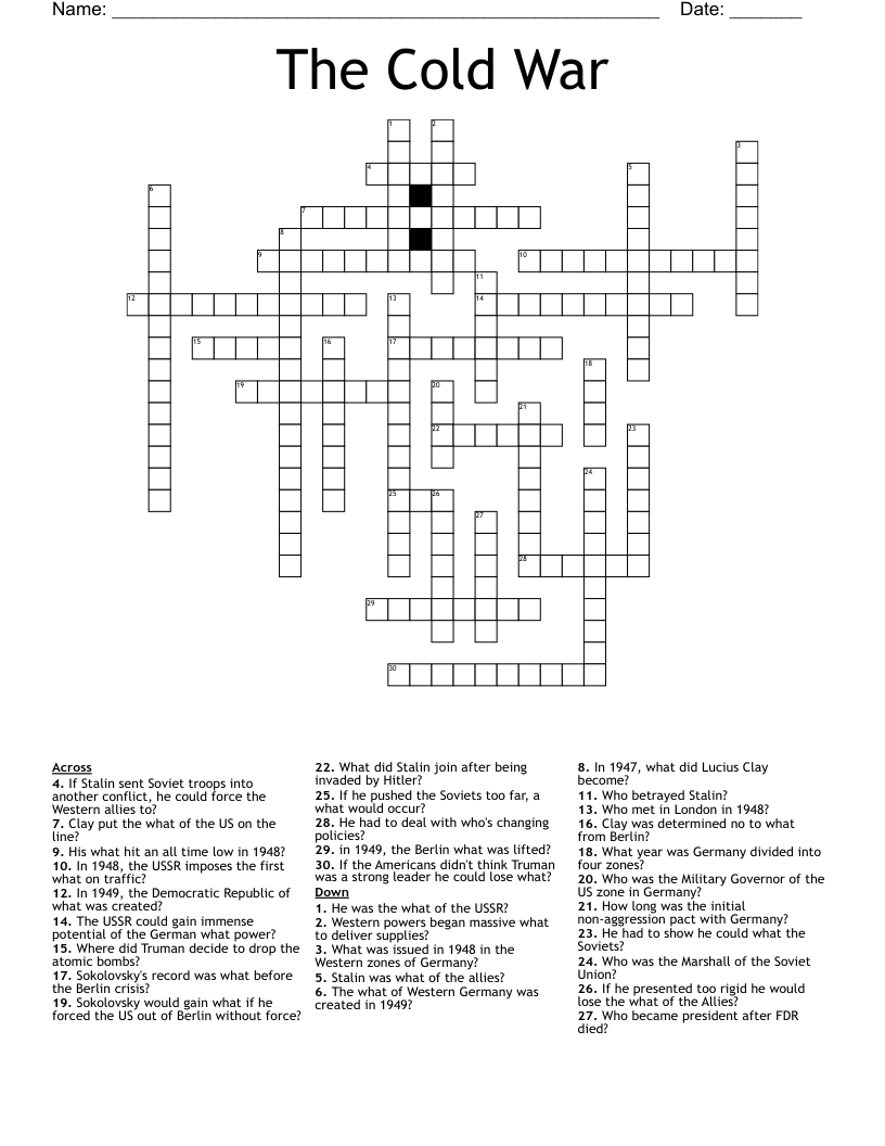 The Cold War Crossword