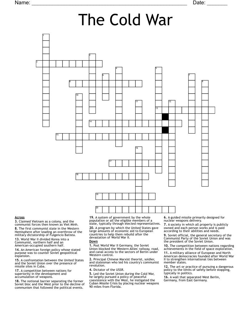 The Cold War Crossword