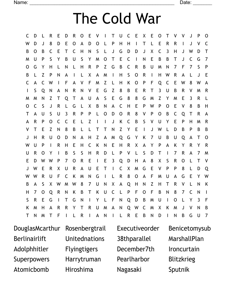 The Cold War Word Search
