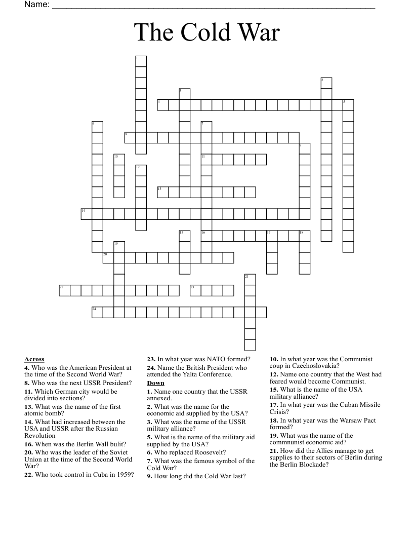 The Cold War Crossword