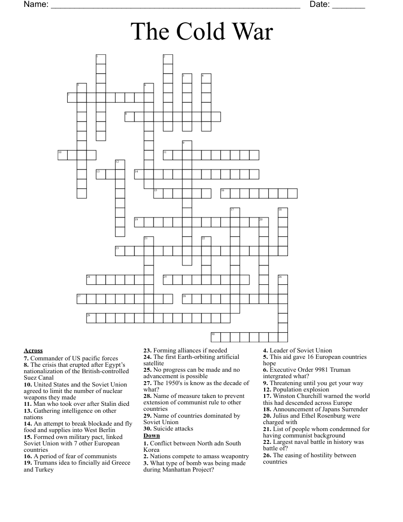 The Cold War Crossword