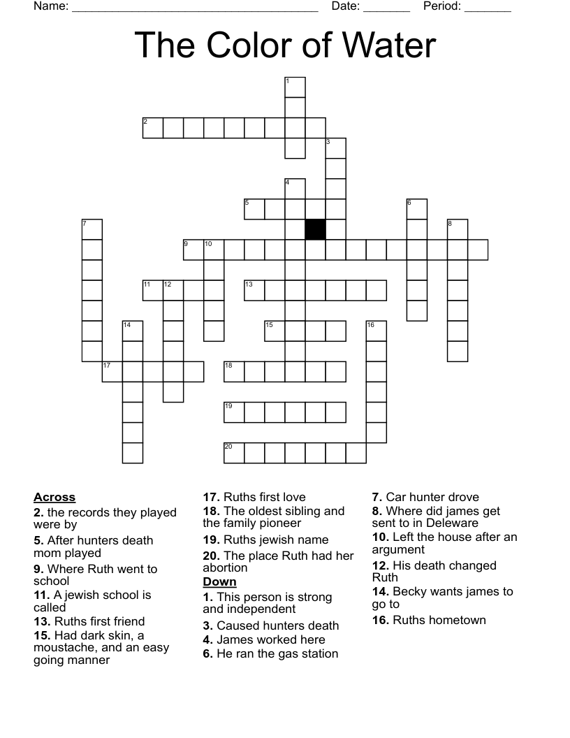 The Color of Water  Crossword