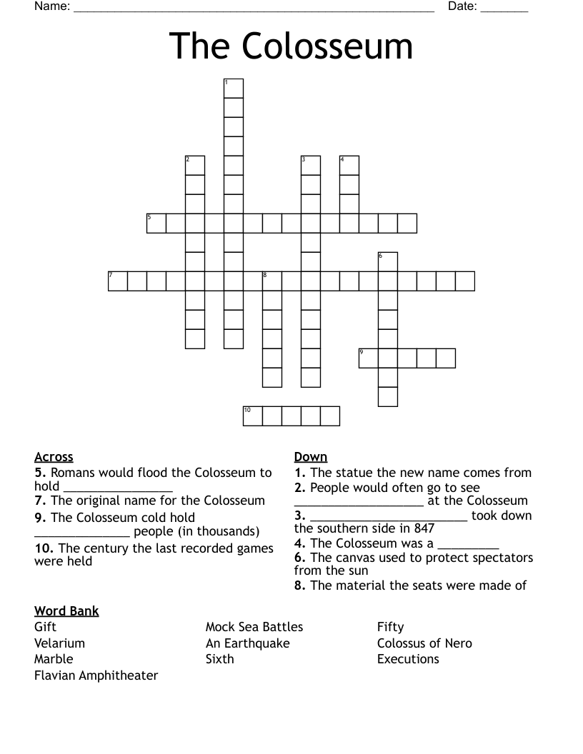 The Colosseum Crossword