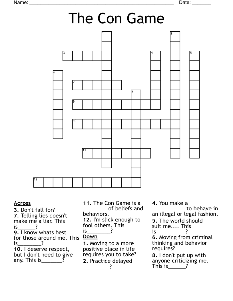 The Con Game Crossword