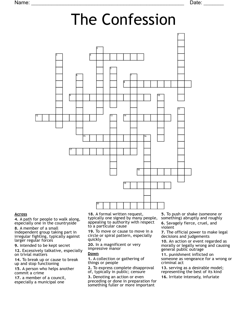 The Confession Crossword