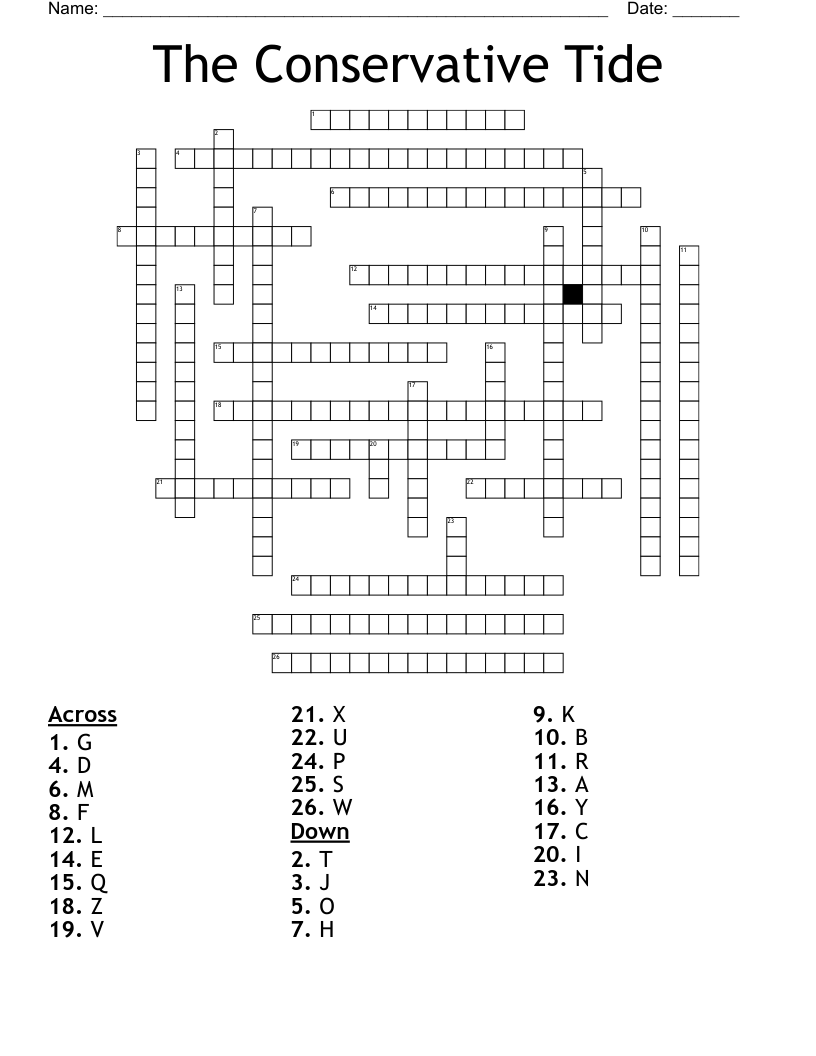The Conservative Tide Crossword