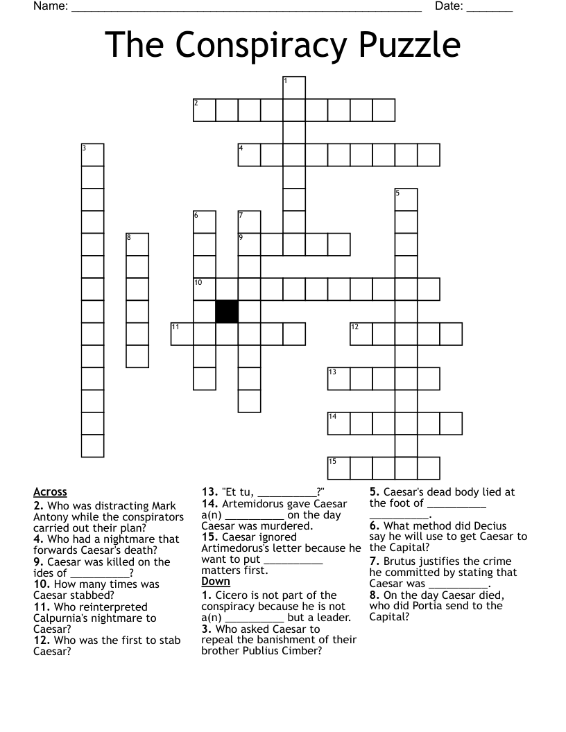 The Conspiracy Puzzle Crossword