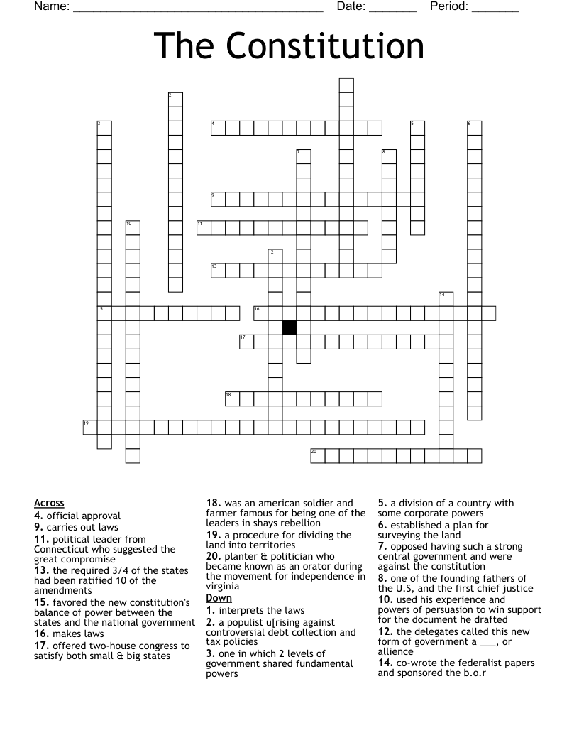 The Constitution Crossword