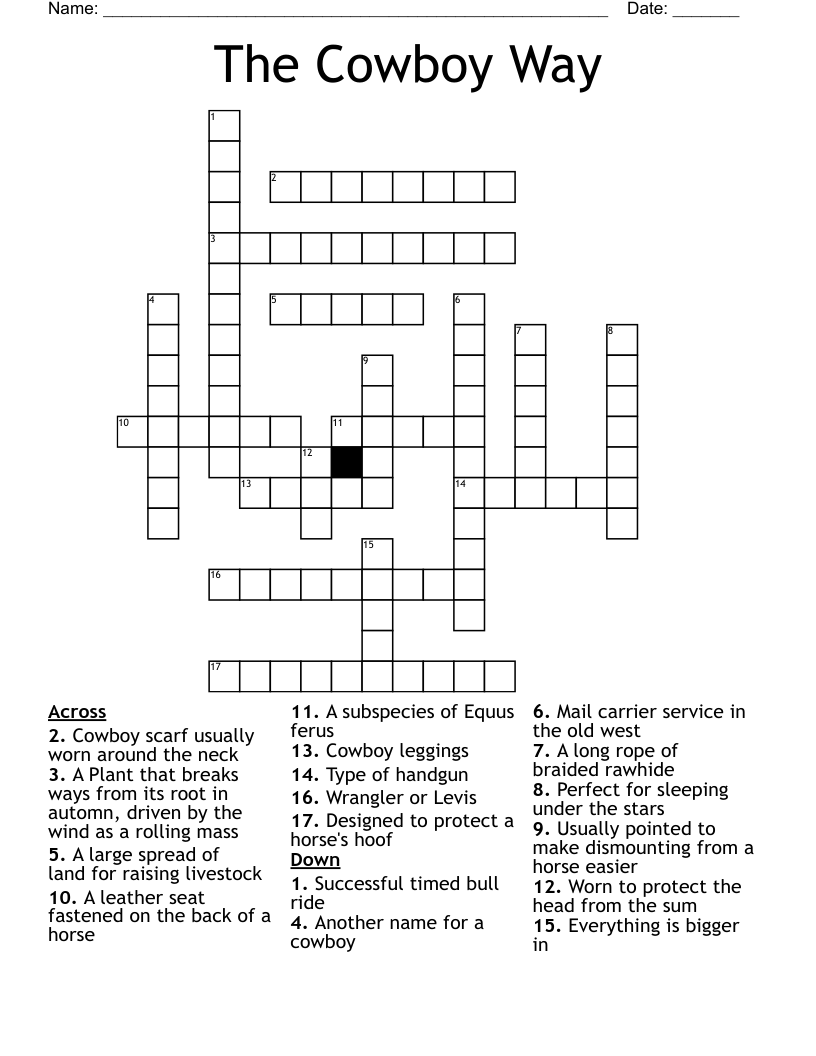 The Cowboy Way Crossword