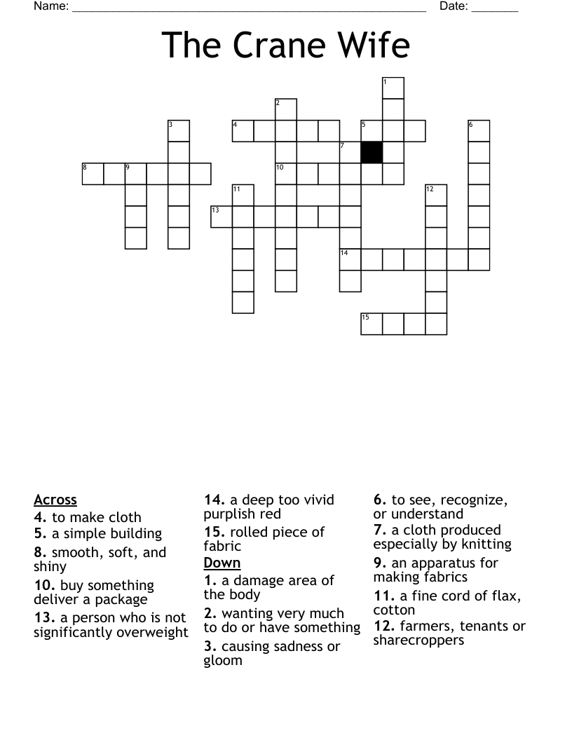 The Crane Wife Crossword