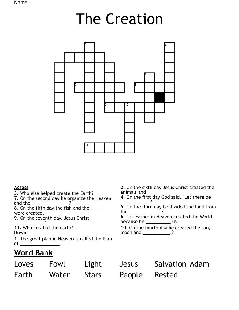 The Creation Crossword