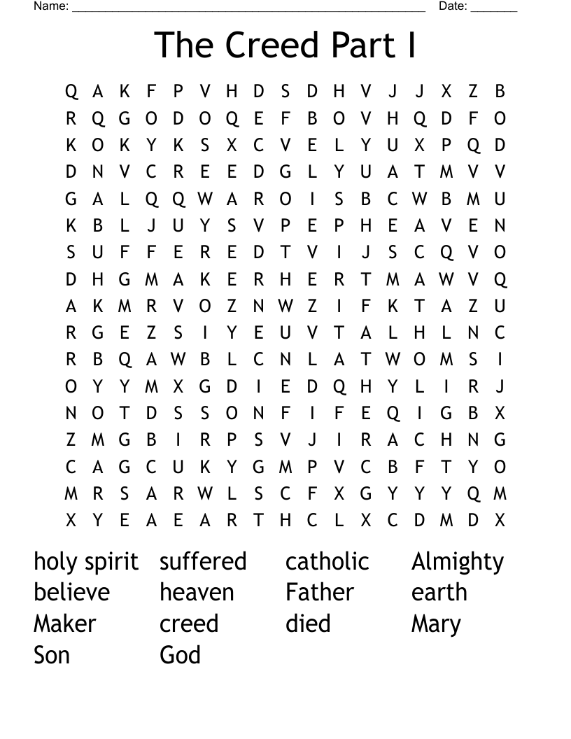 The Creed Part I Word Search