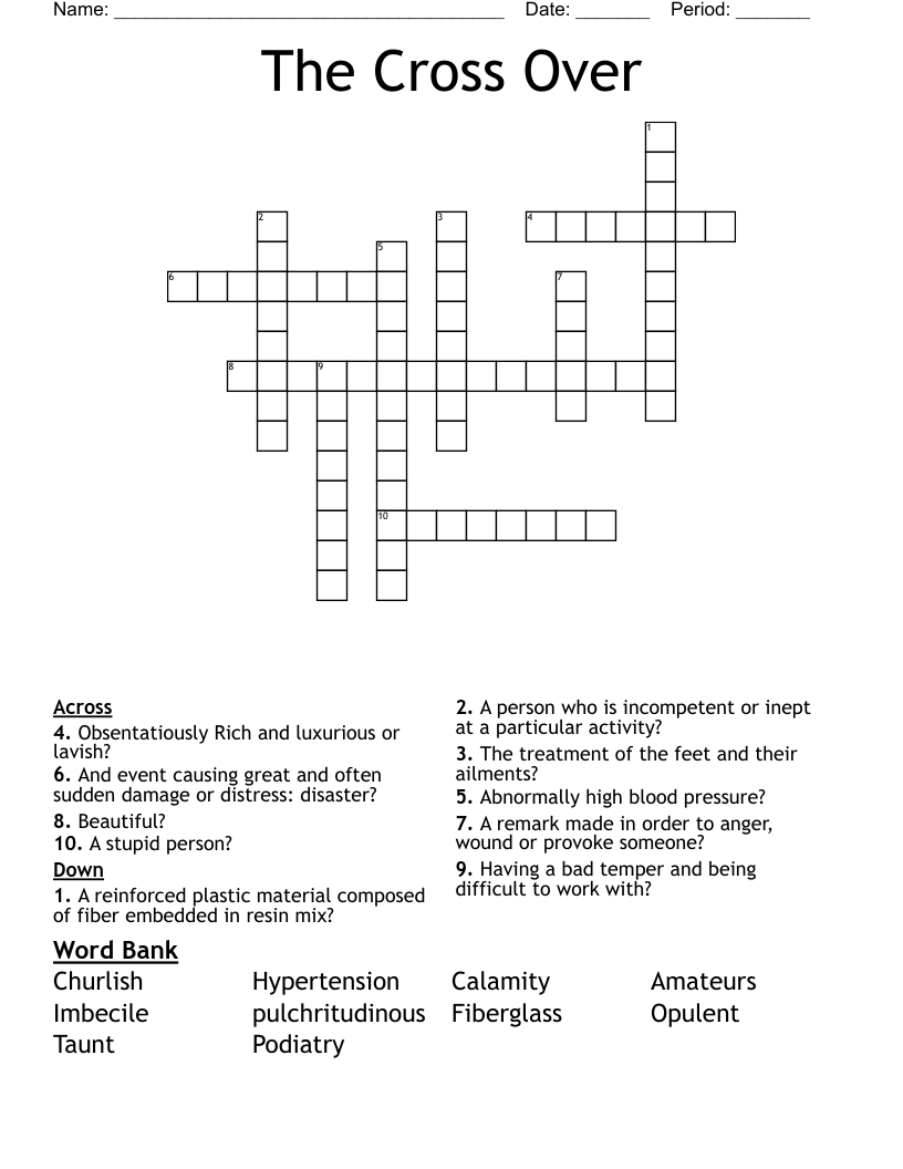 The Cross Over Crossword