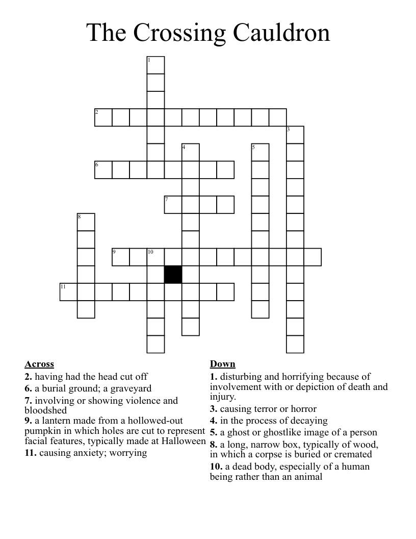 The Crossing Cauldron Crossword