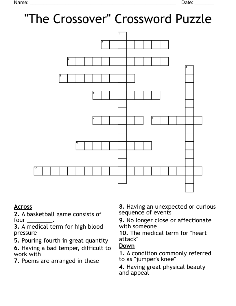 "The Crossover" Crossword Puzzle