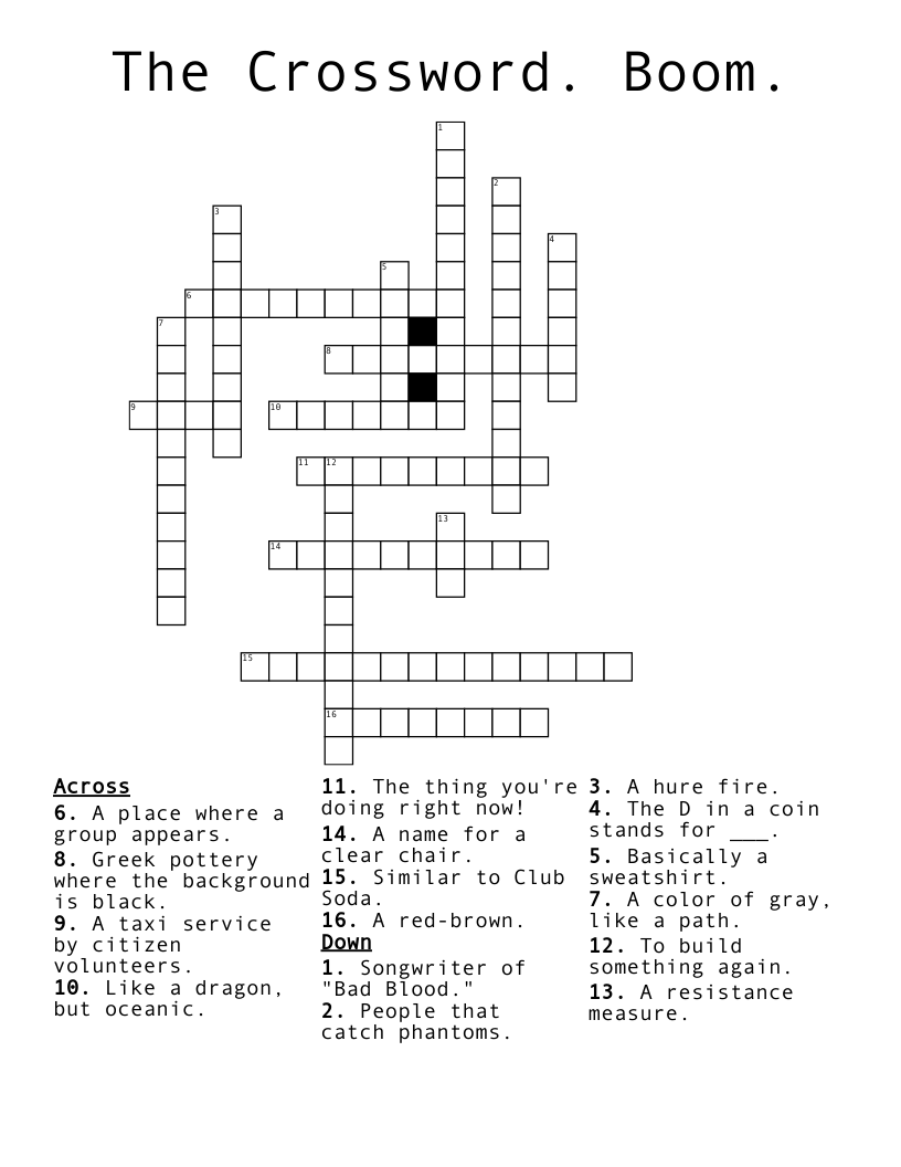 The Crossword. Boom.