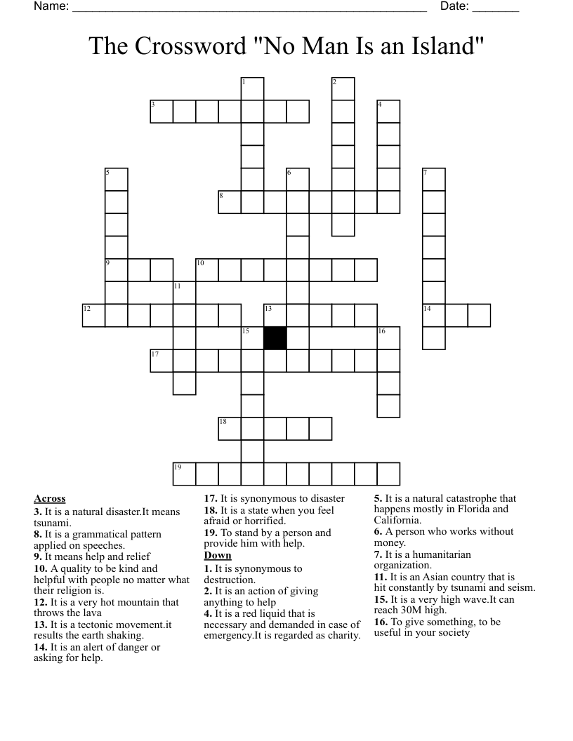 The Crossword          "No Man Is an Island"