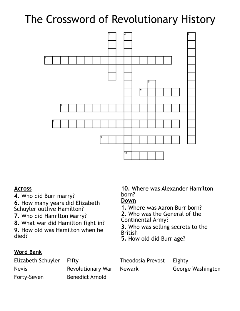 The Crossword of Revolutionary History