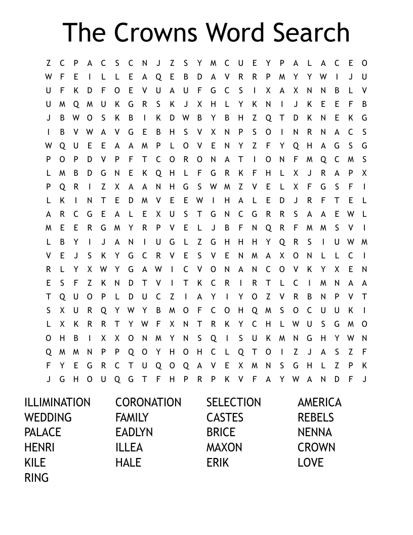 The Crowns Word Search
