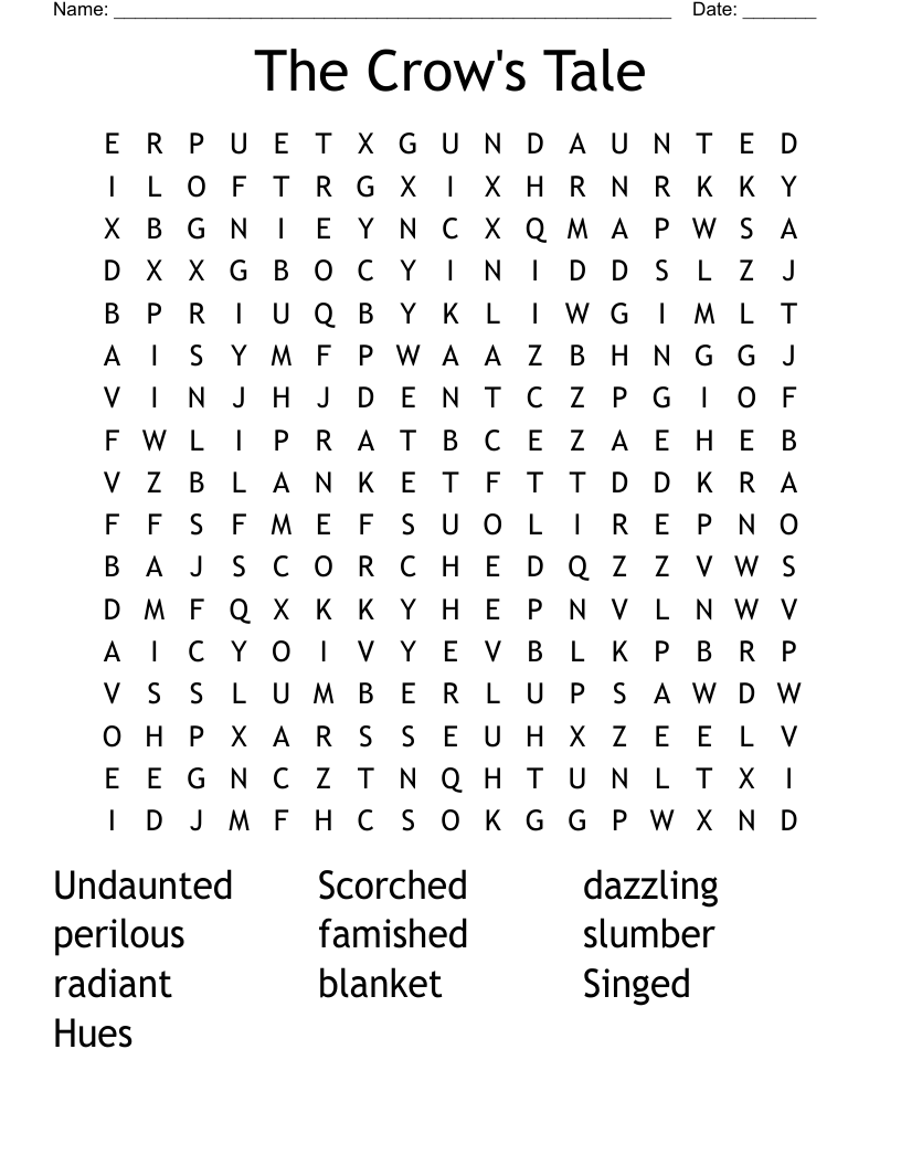 The Crow's Tale Word Search