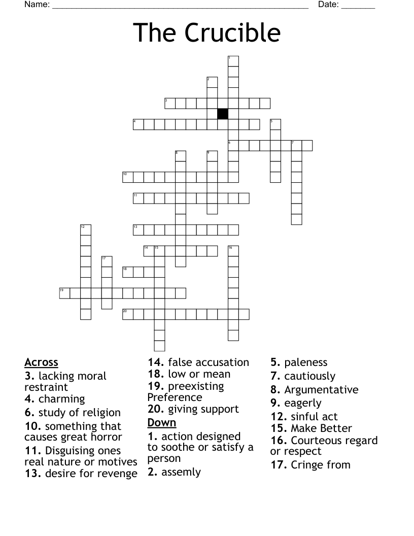 The Crucible Crossword