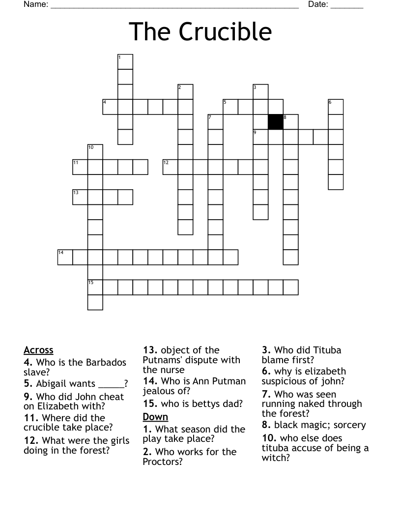 The Crucible Crossword