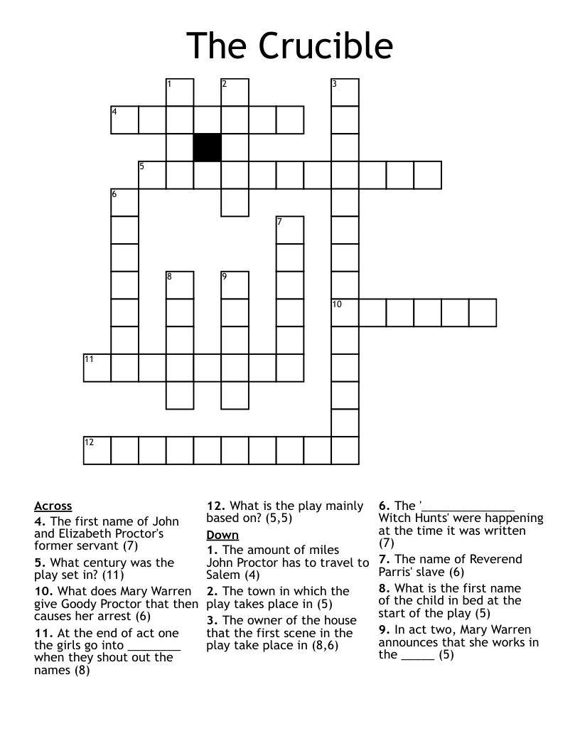 The Crucible Crossword