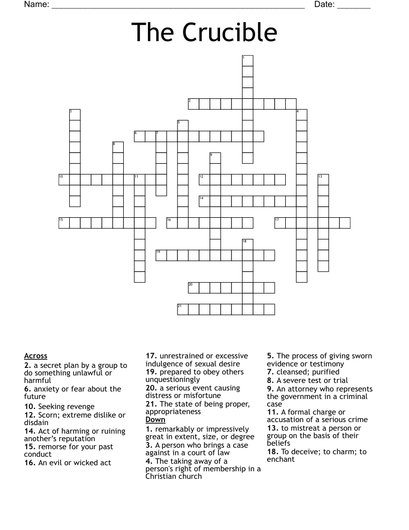 The Crucible Crossword