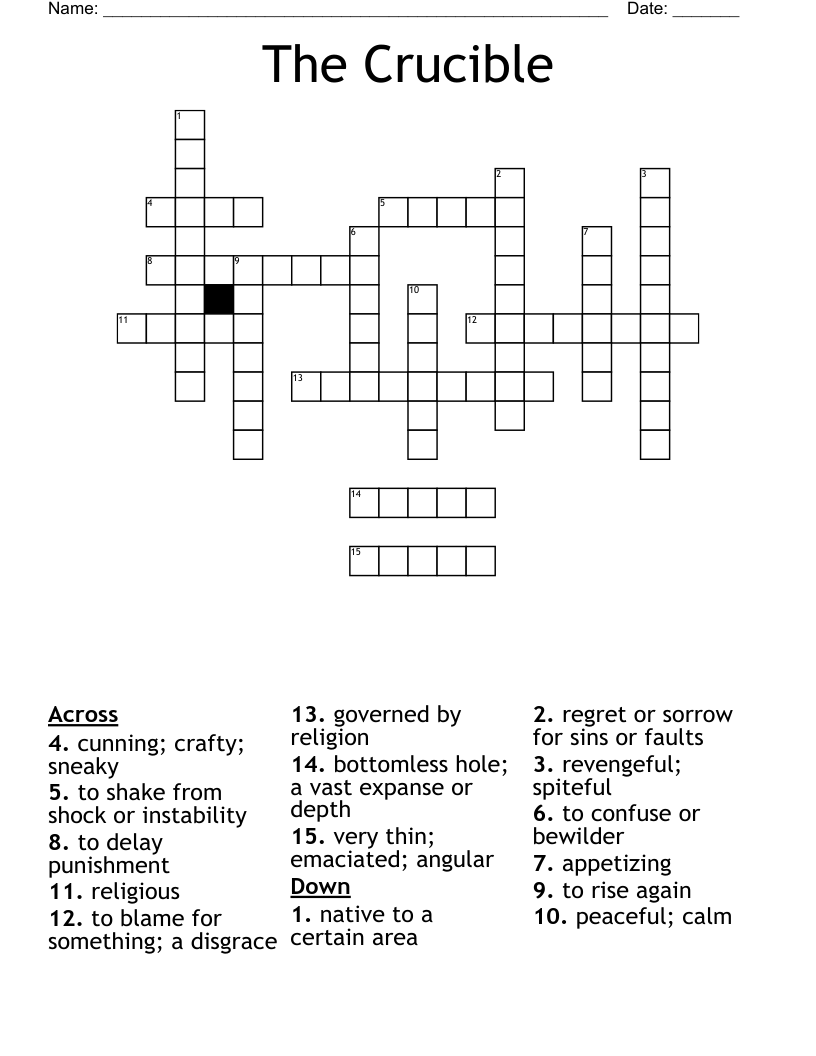 The Crucible Crossword