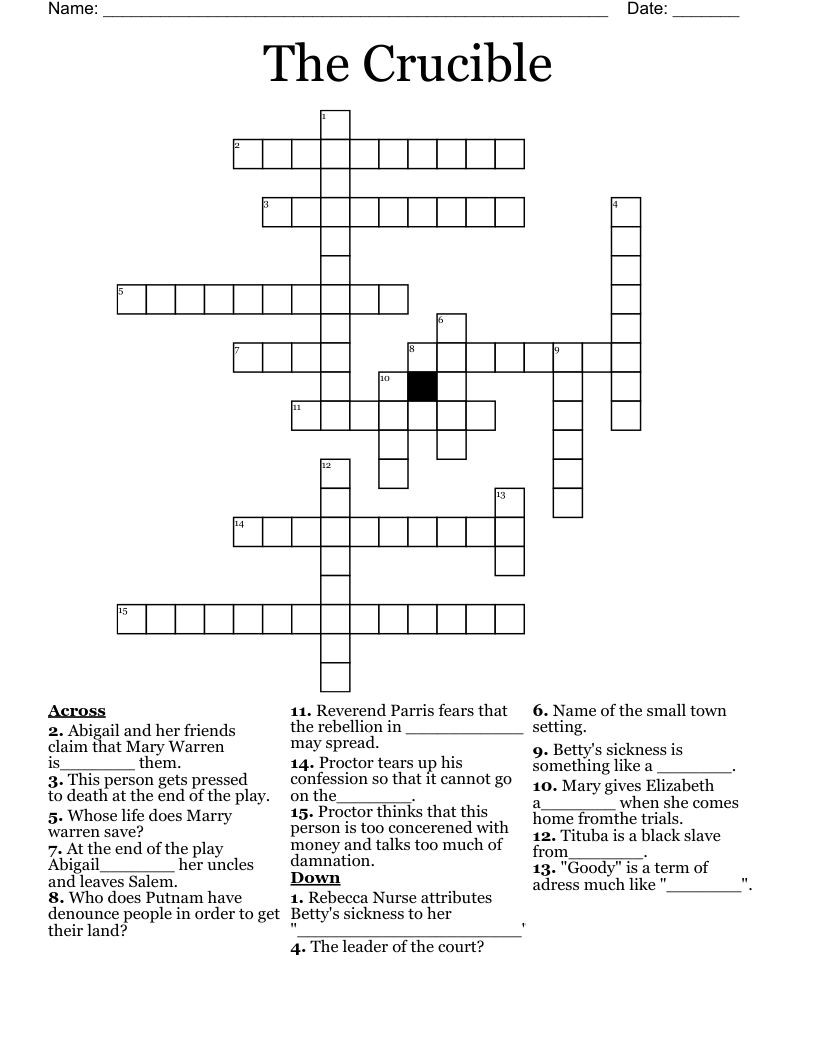 The Crucible Crossword