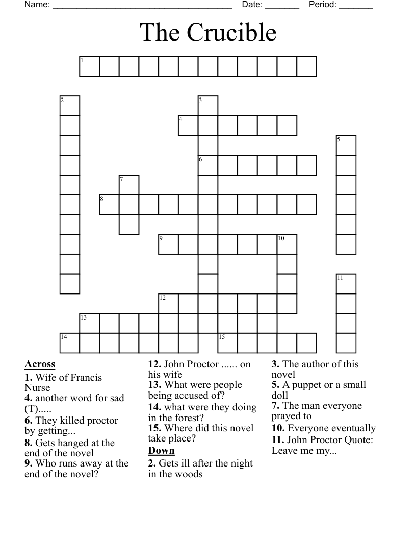 The Crucible Crossword