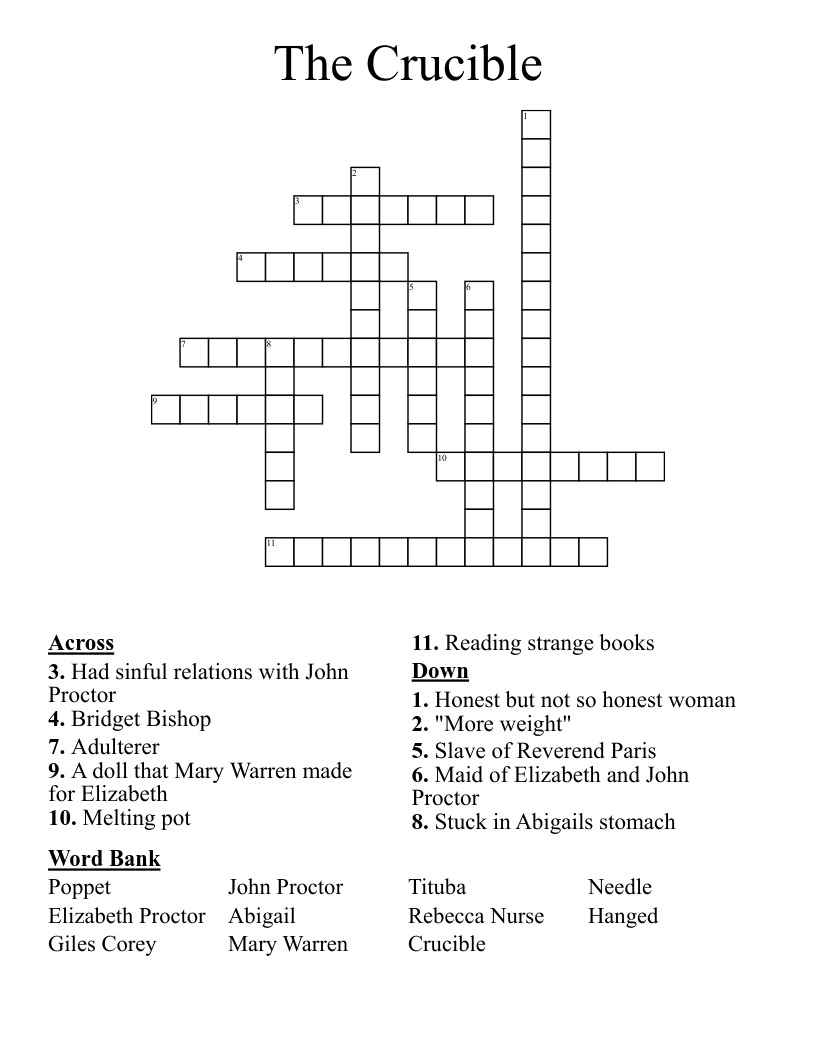 The Crucible Crossword