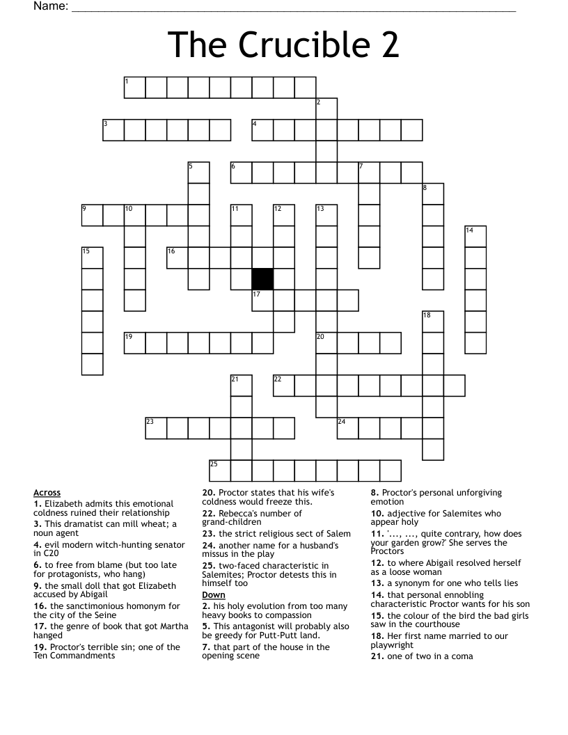 The Crucible 2 Crossword