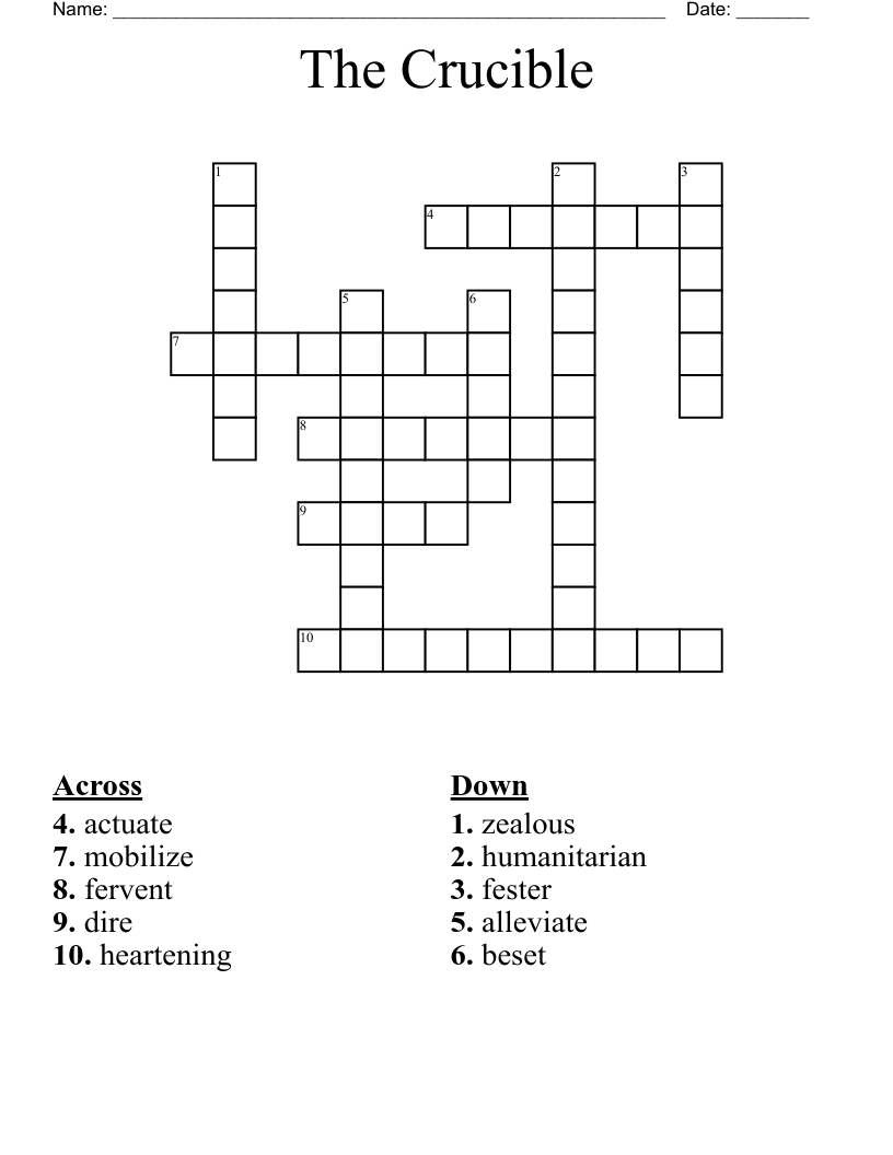 The Crucible Crossword