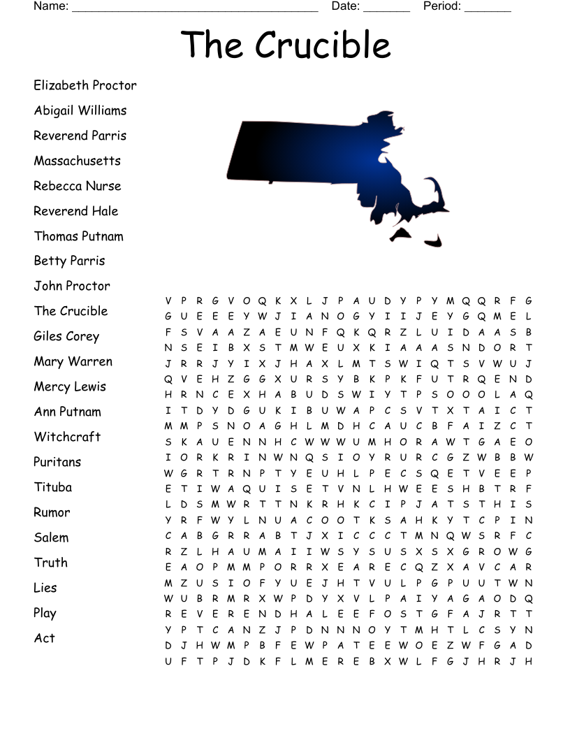 The Crucible Word Search