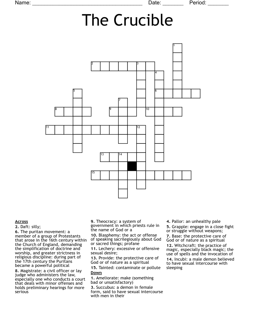 The Crucible Crossword
