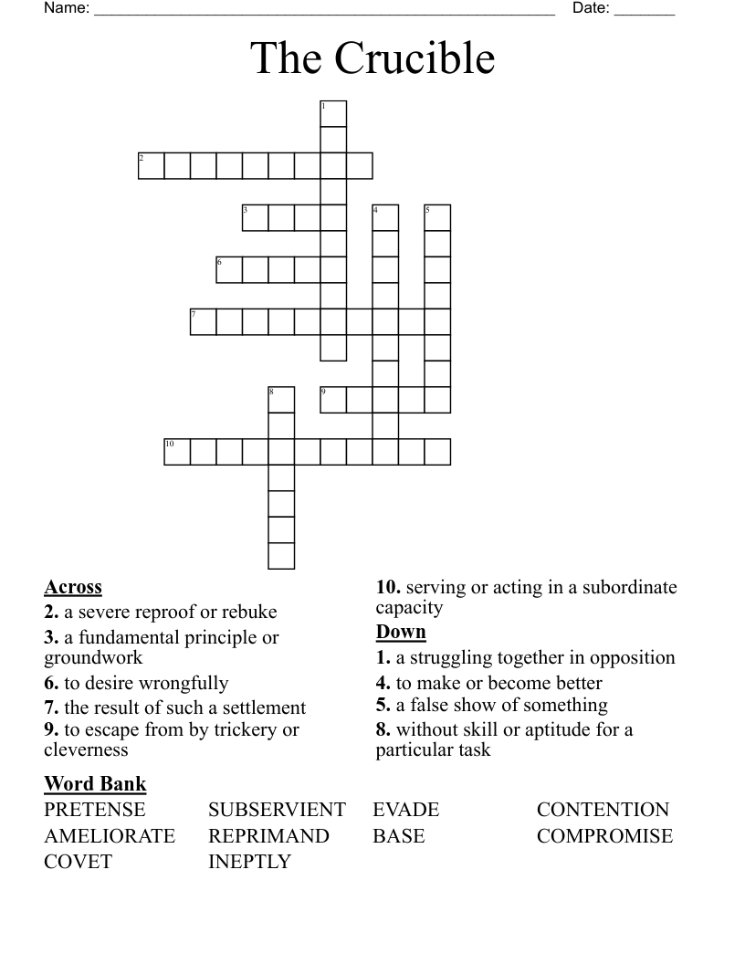 The Crucible Crossword