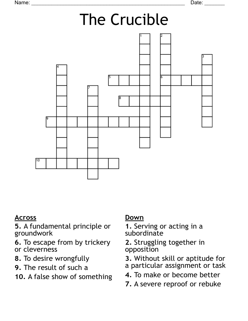 The Crucible Crossword