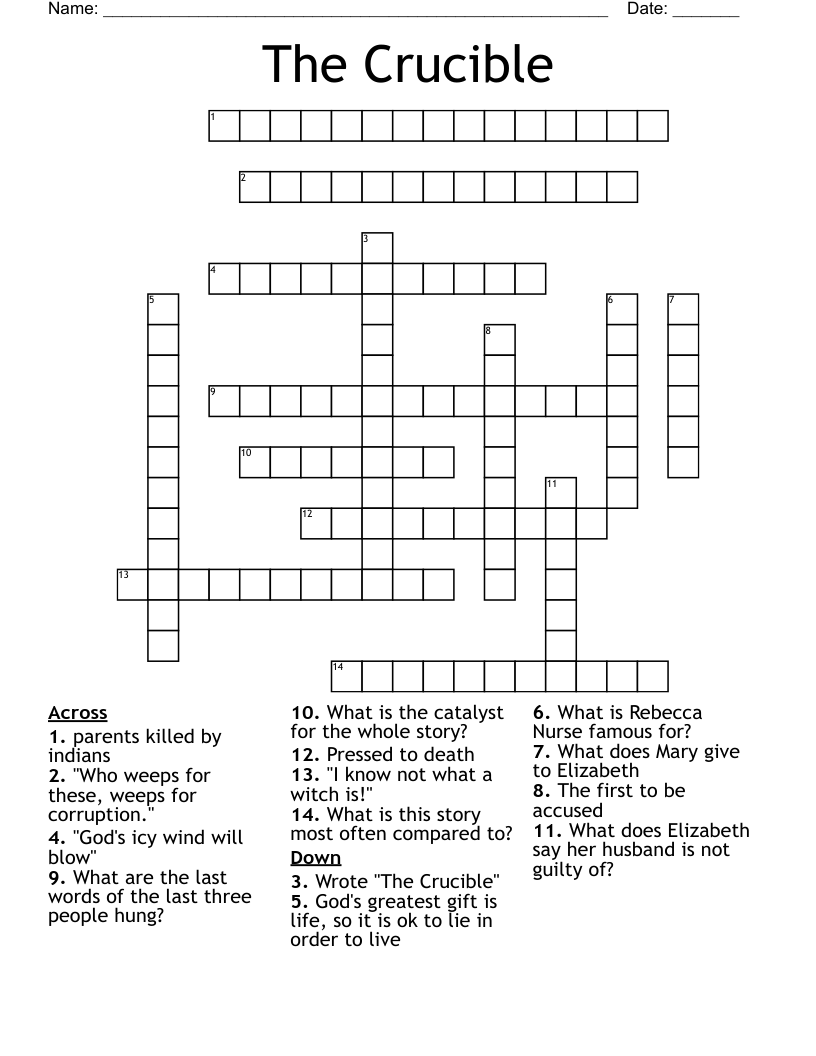 The Crucible Crossword
