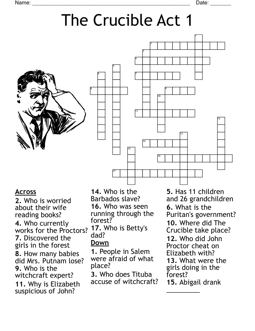 The Crucible Act 1 Crossword