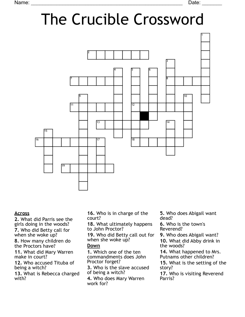 The Crucible Crossword