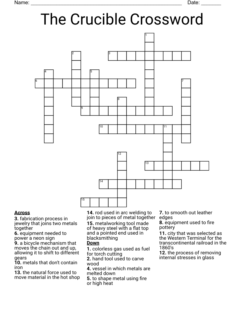 The Crucible Crossword