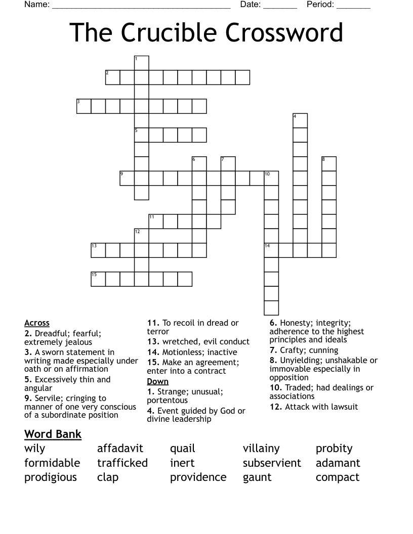 The Crucible Crossword
