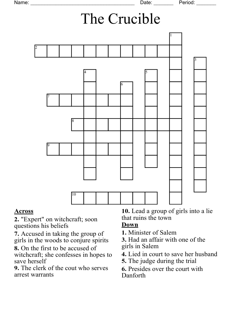 The Crucible  Crossword