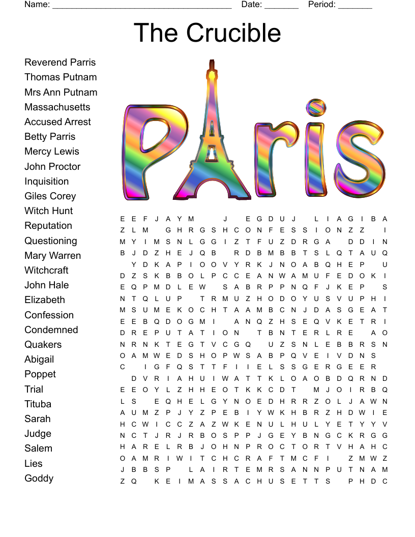 The Crucible  Word Search
