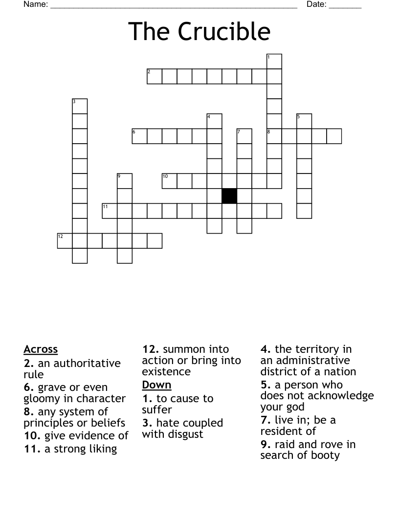 The Crucible  Crossword